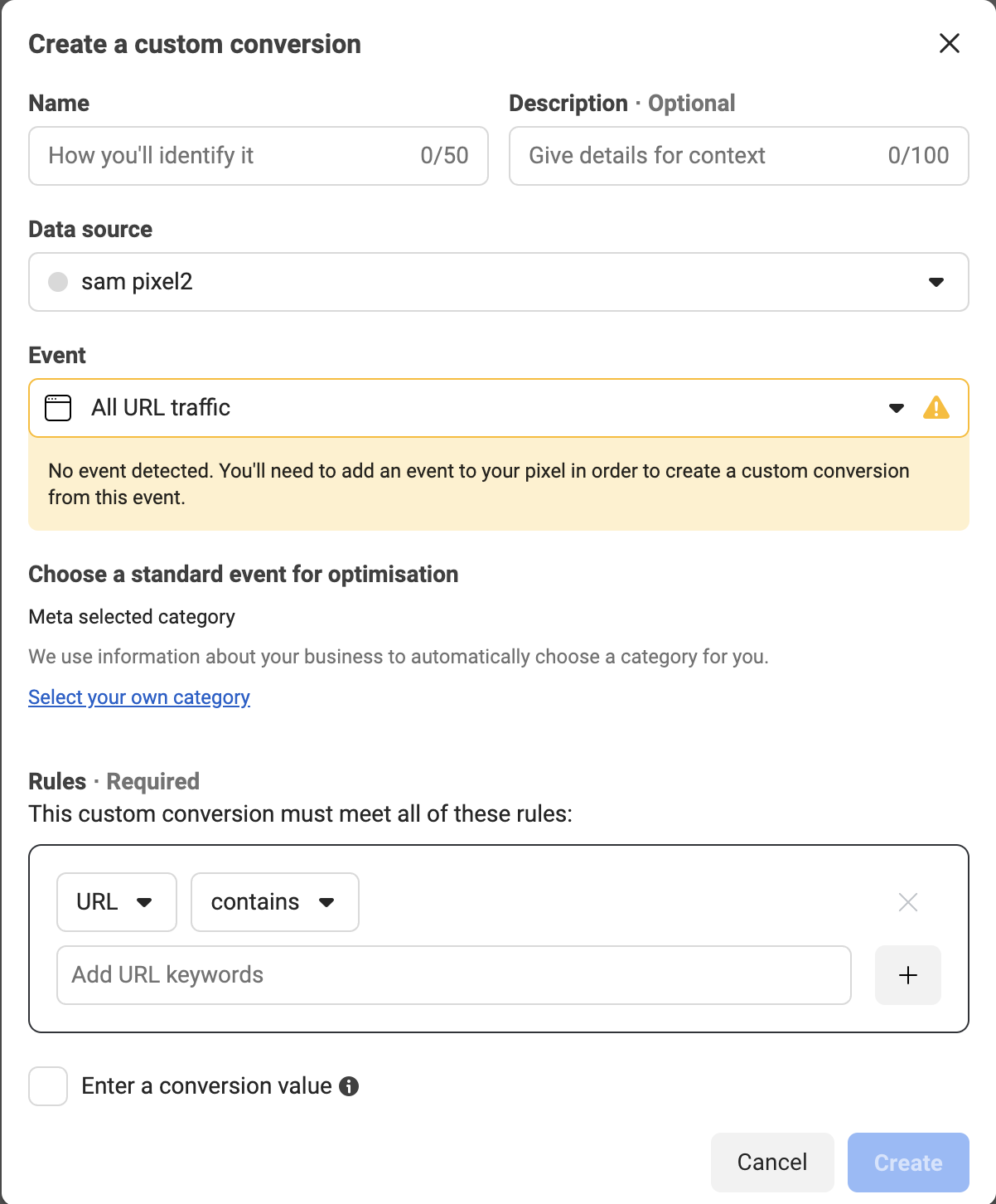 Customer conversions screen shot demonstration