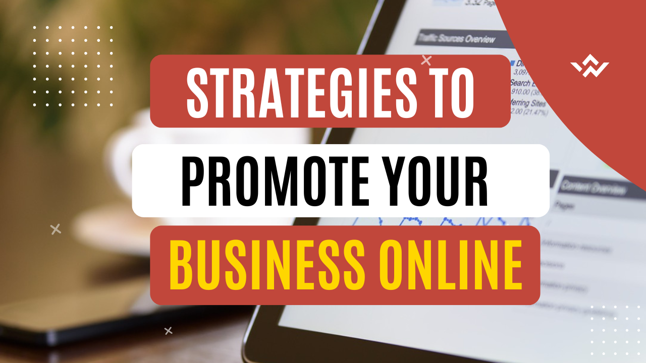 Picture of a computer with the overlay text saying 'what are the online marketing strategies to consider'